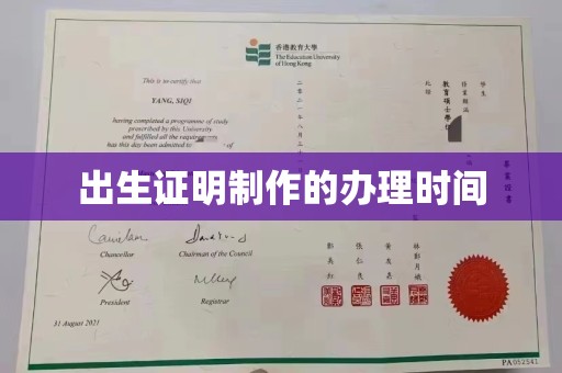 西秀出生证明制作的办理时间